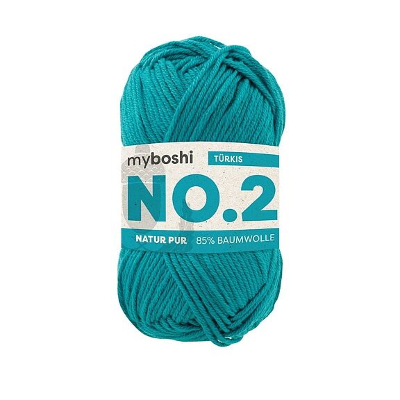 Myboshi No.2 - 50 g - Turkis - Myboshi garn, Garn, Strikke, hækle, knytte og væve