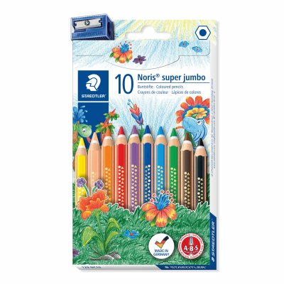 Noris Super Jumbo Farveblyanter - 10 blyanter