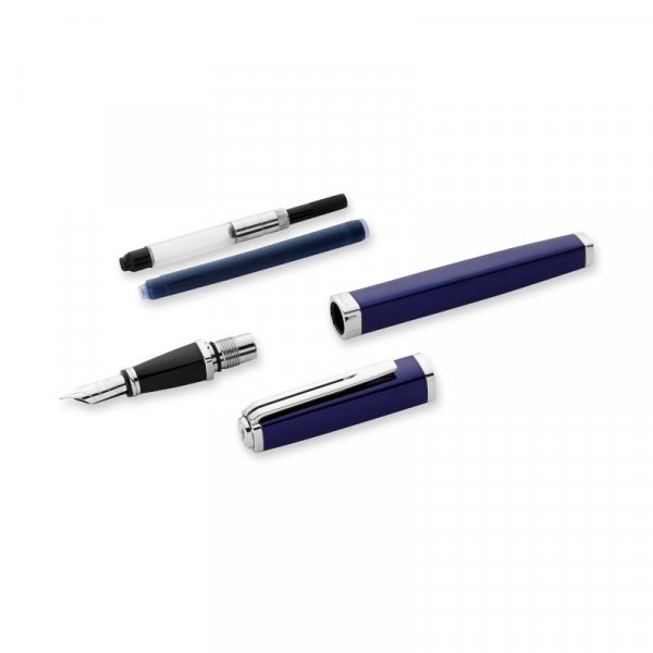 Reservoarpenna Waterman Exception Slim Laque - Silver Trim - Fine Blå Reservoarpenna Waterman Exception Slim Laque - Silver Trim - Fine Blå