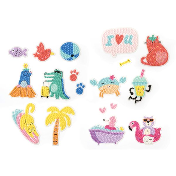 Diamond painting stickers f�r barn - djur, 18 st