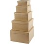 Square Hat Boxes - forskjellige strrelser - 5 stk