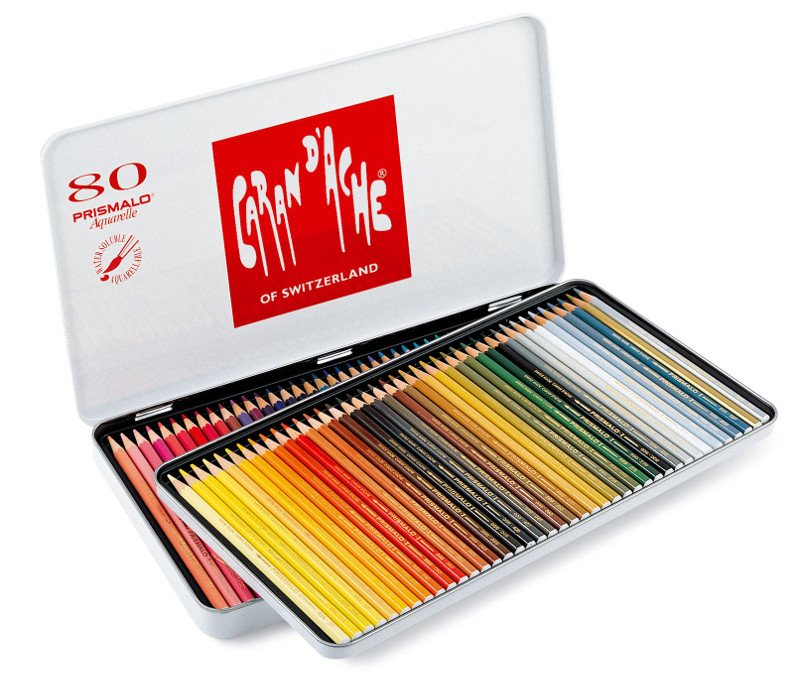 Akvarelpennesæt Caran d ́Ache Prismalo - 80 penne - Akvarelmedium, Malermedium, Fernis og kunstner medier til kunstmaling