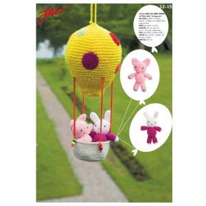 Virkmönster - ”Amigurumi” kanin & nasse i luftballong Virkmönster - ”Amigurumi” kanin & nasse i luftballong