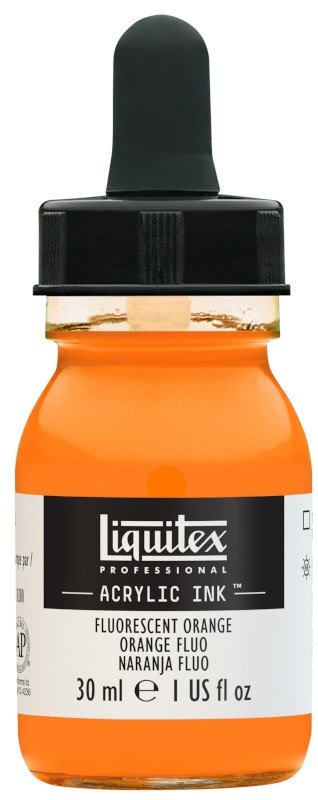 Akrylfärg - Liquitex Prof. Ink 30ml - Fluorescent Orange - Akrylfärger, Konstnärsfärger
