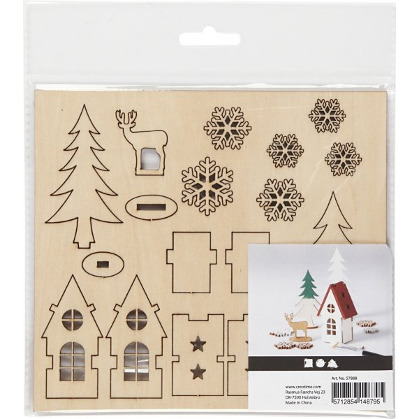 Sätt-ihop-själv träfigurer - hus - trä - rådjur Sätt-ihop-själv träfigurer - hus - trä - rådjur
