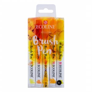 Penselpenna Ecoline Brush Pen 5-pack - Yellow
