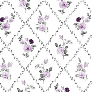 Vaxduk med Blomruta motiv - Ljung