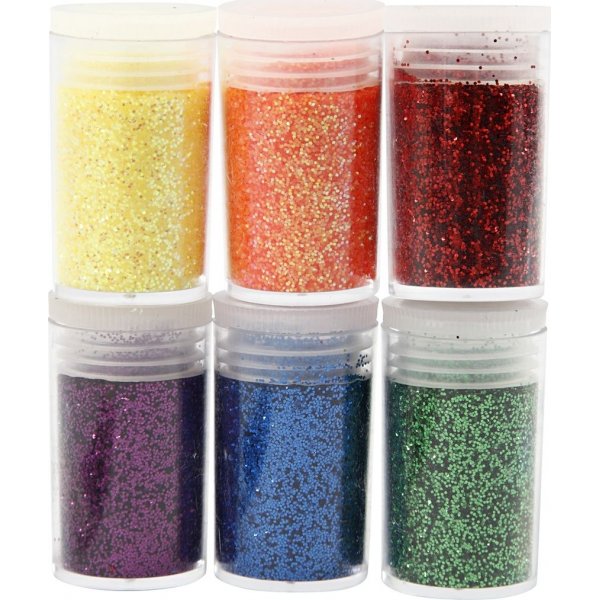 Glitter - mixade frger - 6 x 5 g