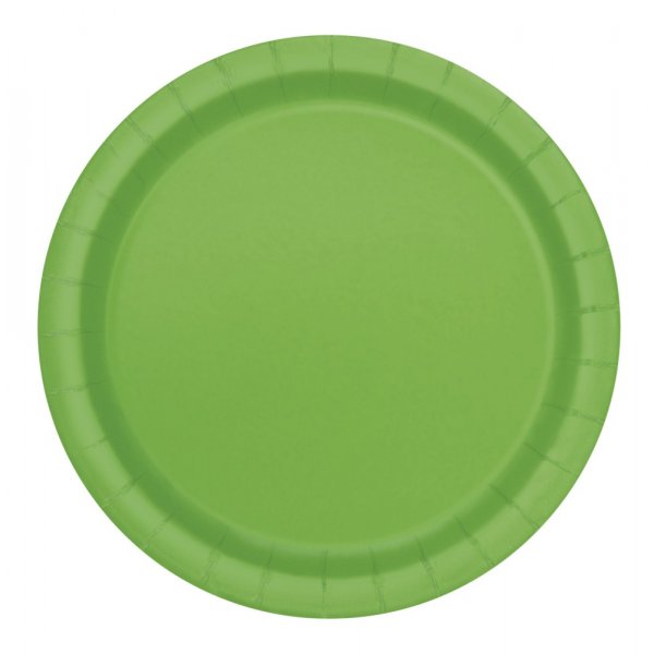 Ljusgrna runda tallrikar - 23 cm 16 st