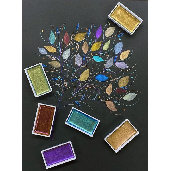 ZIG Gansai Tambi akvarel 24 farver II metallic