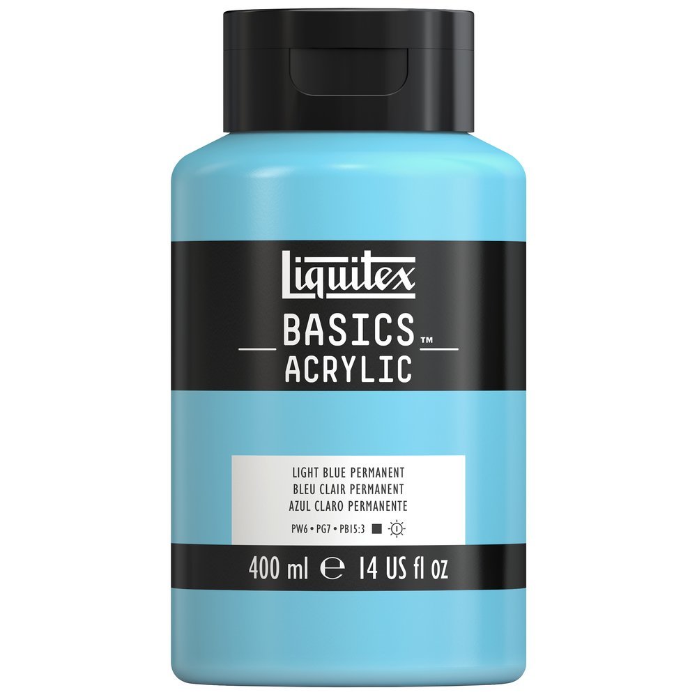 Akrylfärg - Liquitex Basics - 400ml - Light Blue Permanent - Akrylfärger, Konstnärsfärger