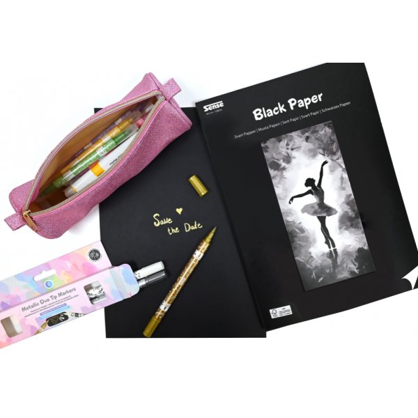 Metallic markers dubbla spetsar 3 f�rger - duo tip