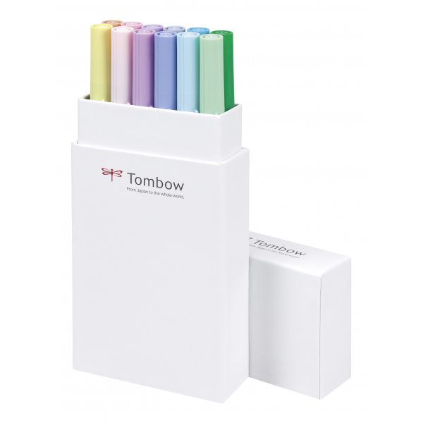 Tombow ABT dobbeltpensel pastelpen 12-pak Tombow ABT dobbeltpensel pastelpen 12-pak