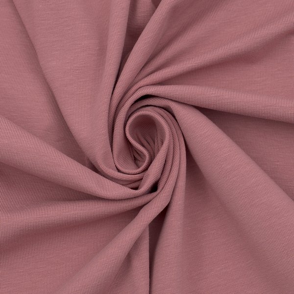 Bomuldsjersey i stretchstof Basic 2 - 150 cm - Gammelrosa - Bomuldsstræk, Bomuldsstof, Stof