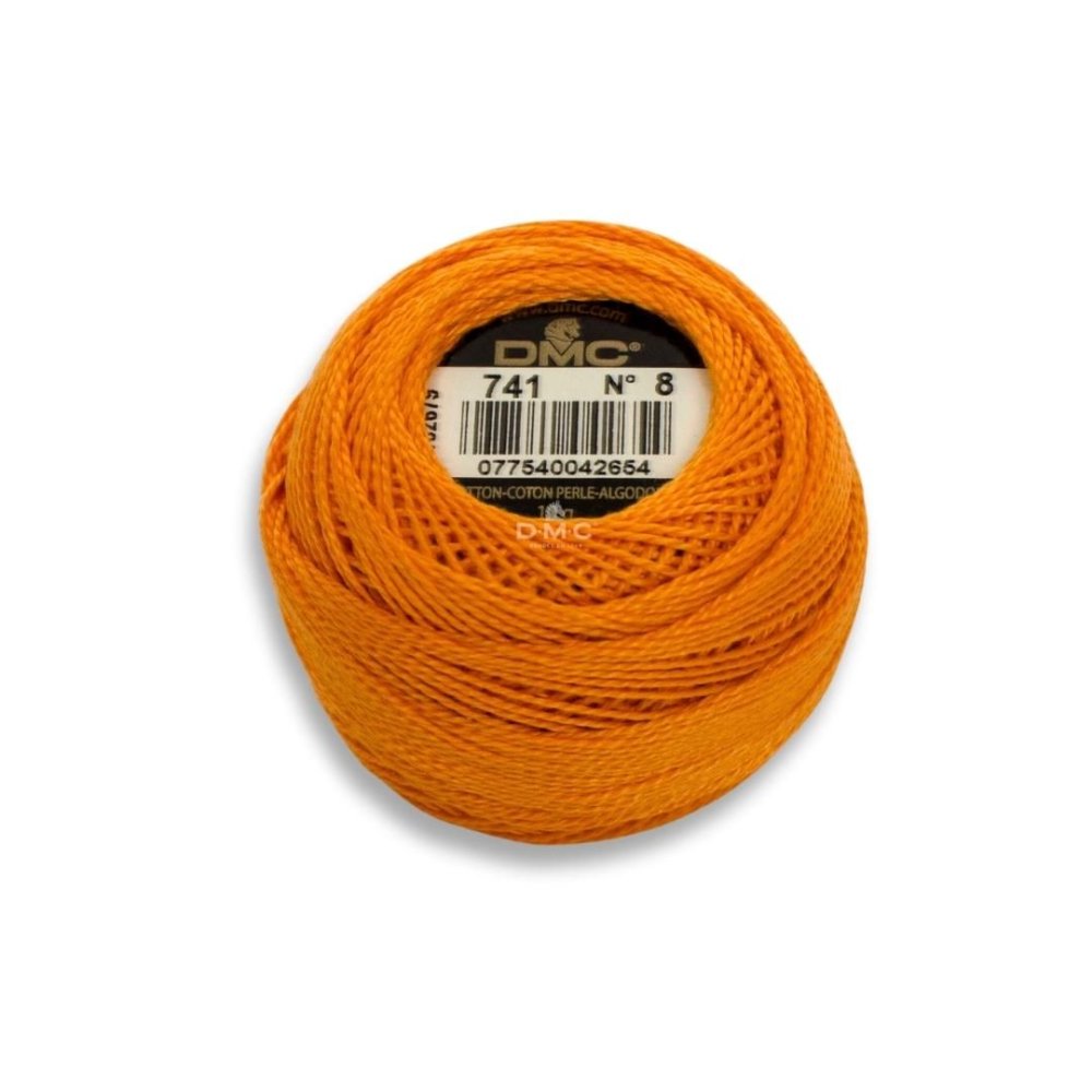 DMC Pearl Cotton Art. 116/8, 741 Medium Tangerine - Broderigarn, Garn, Sticka & virka
