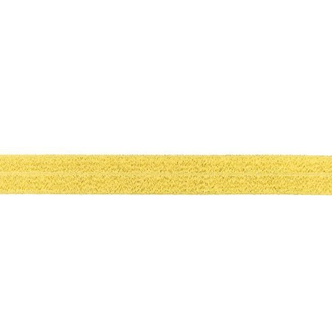 Mansjettstoff - Stretchy, glitter, fotokrom 2 cm - gull - Linningsbånd, Klestoffer, Tekstiler