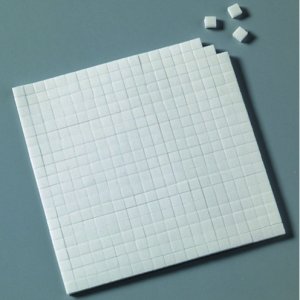 Limkudde 5 x 5 x 3 mm / 10 x 14 cm - vit 560 st. dubbelsidig