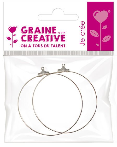 Örhängeskrokar i silver, 2-pack, Ø5 cm Örhängeskrokar i silver, 2-pack, Ø5 cm