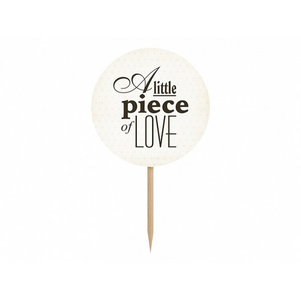 Cupcake toppers - Sweet love 6 st Cupcake toppers - Sweet love 6 st