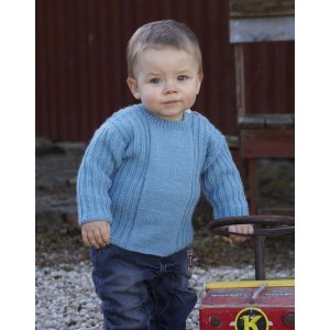 Strikkeopskrift - Sweater & hue (strrelser: Baby-Barn alt2)