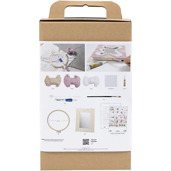 DIY Kit Punch Needle, pastellfärger, Spegel DIY Kit Punch Needle, pastellfärger, Spegel