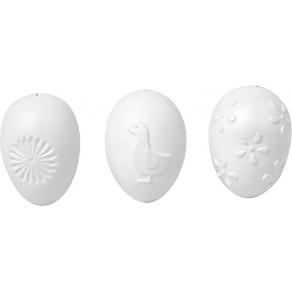 Plastägg - vit - präglat mönster - 12 st Plastägg - vit - präglat mönster - 12 st
