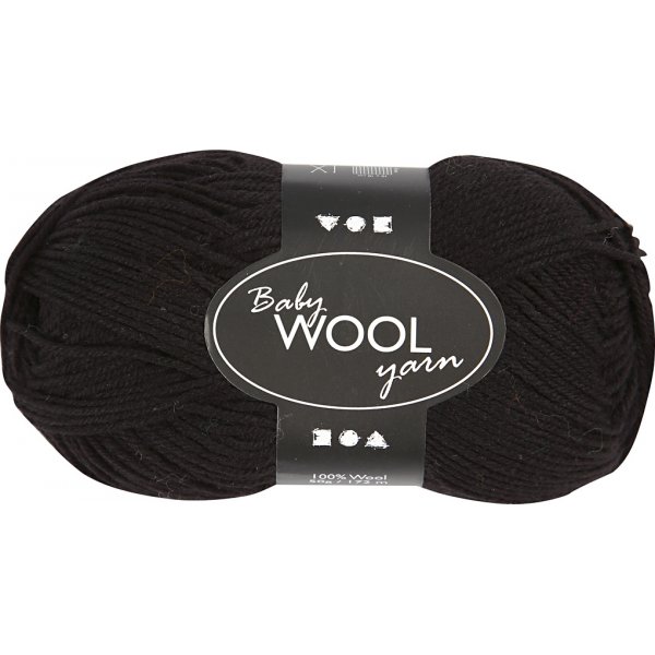 Babygarn - svart - 50 g Babygarn - svart - 50 g