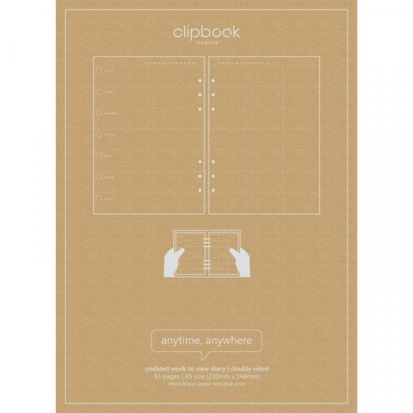 Veckoplan till Filofax Clipbook A5 - Odaterad