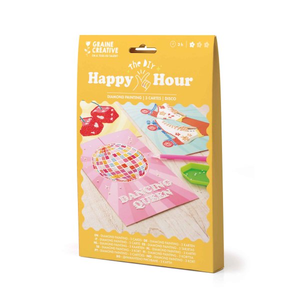 Diamond painting Happy Hour - Disco, 3 kort