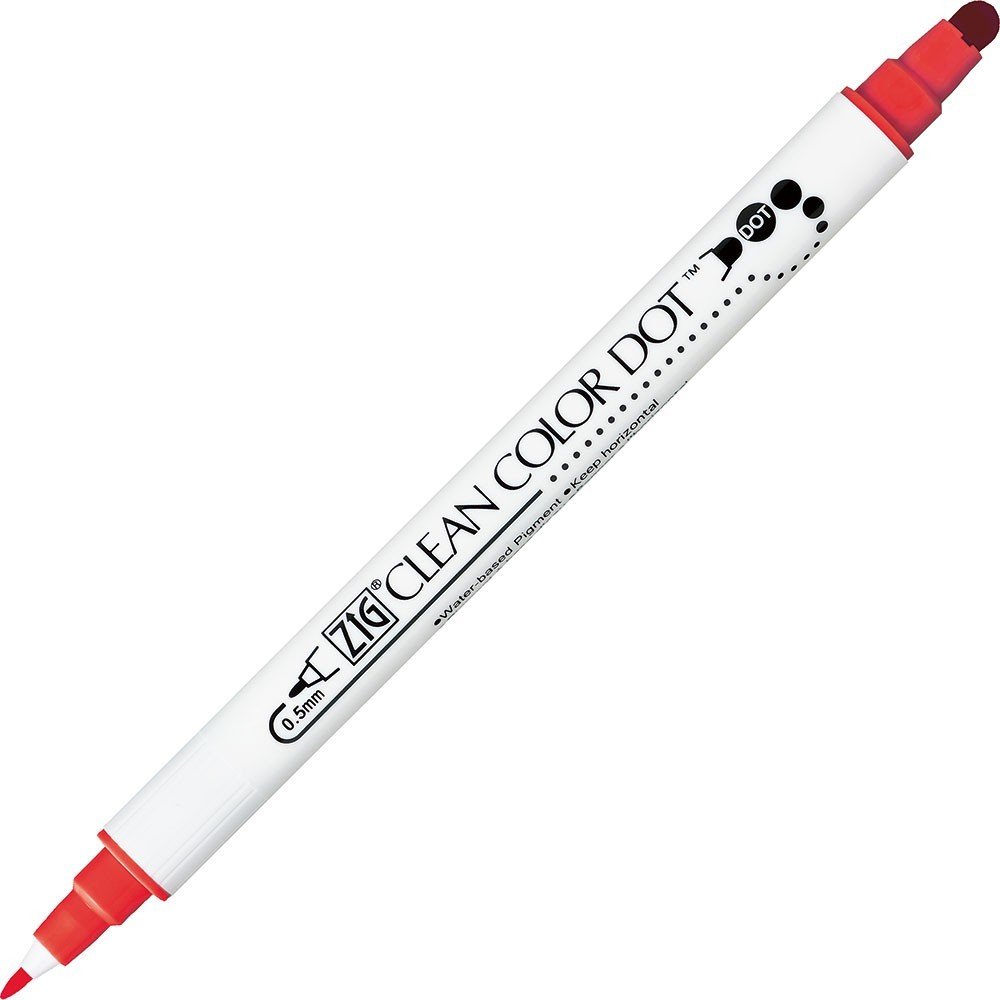 Pigmentpen ZIG Clean Color Dot - Rød - Tuschpenne, Penne, Penne, kridt & tusch
