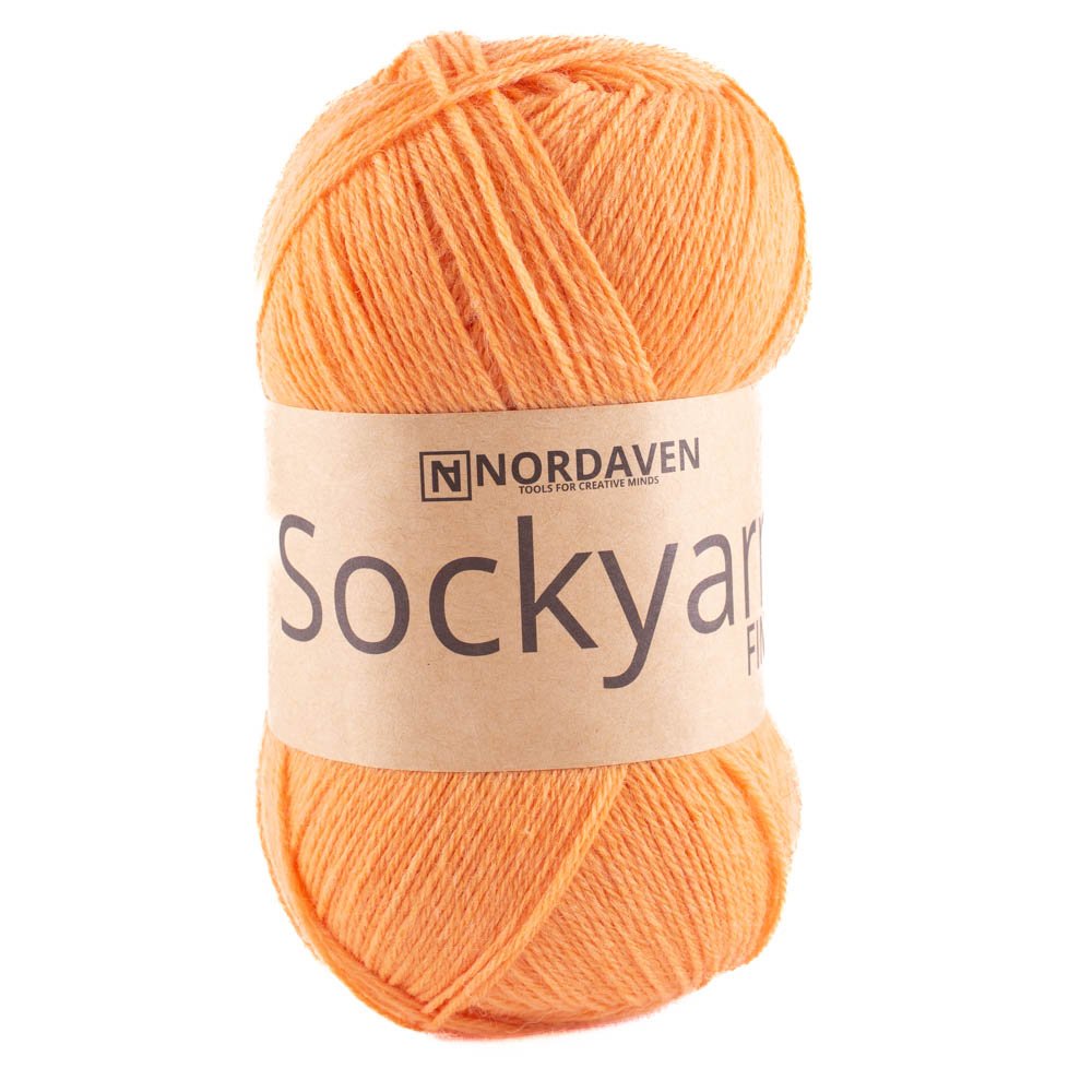 Nordaven Sockgarn Fine - Blazing Orange - Nordaven Sockgarn Fine, Blandgarn, Garn, Sticka & virka