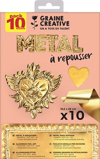 Metallark för embossing guld 18,5 x 29 cm - 10 st Metallark för embossing guld 18,5 x 29 cm - 10 st
