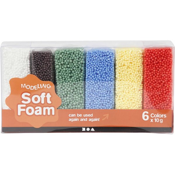 Soft Foam - standardfärger - 6 x 10 g Soft Foam - standardfärger - 6 x 10 g
