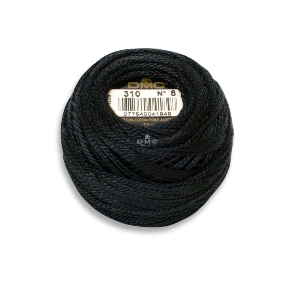 DMC Pearl Cotton Art. 116/8, 310 Black - Broderigarn, Garn, Sticka & virka