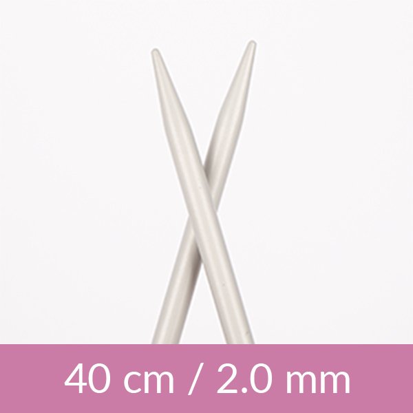 Cirkulære strikkepinde - aluminium - 40 cm 2,00 mm / 15,7 tommer US 0 - Rundpinde, Strikkepinde, Strikning, Strikke, hækle, knytte og væve