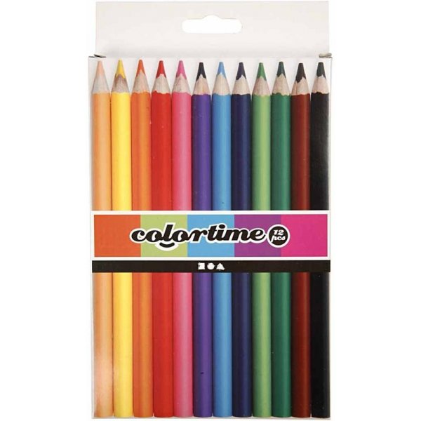 Colortime Färgpennor - mixade färger - JUMBO - 12 st Colortime Färgpennor - mixade färger - JUMBO - 12 st