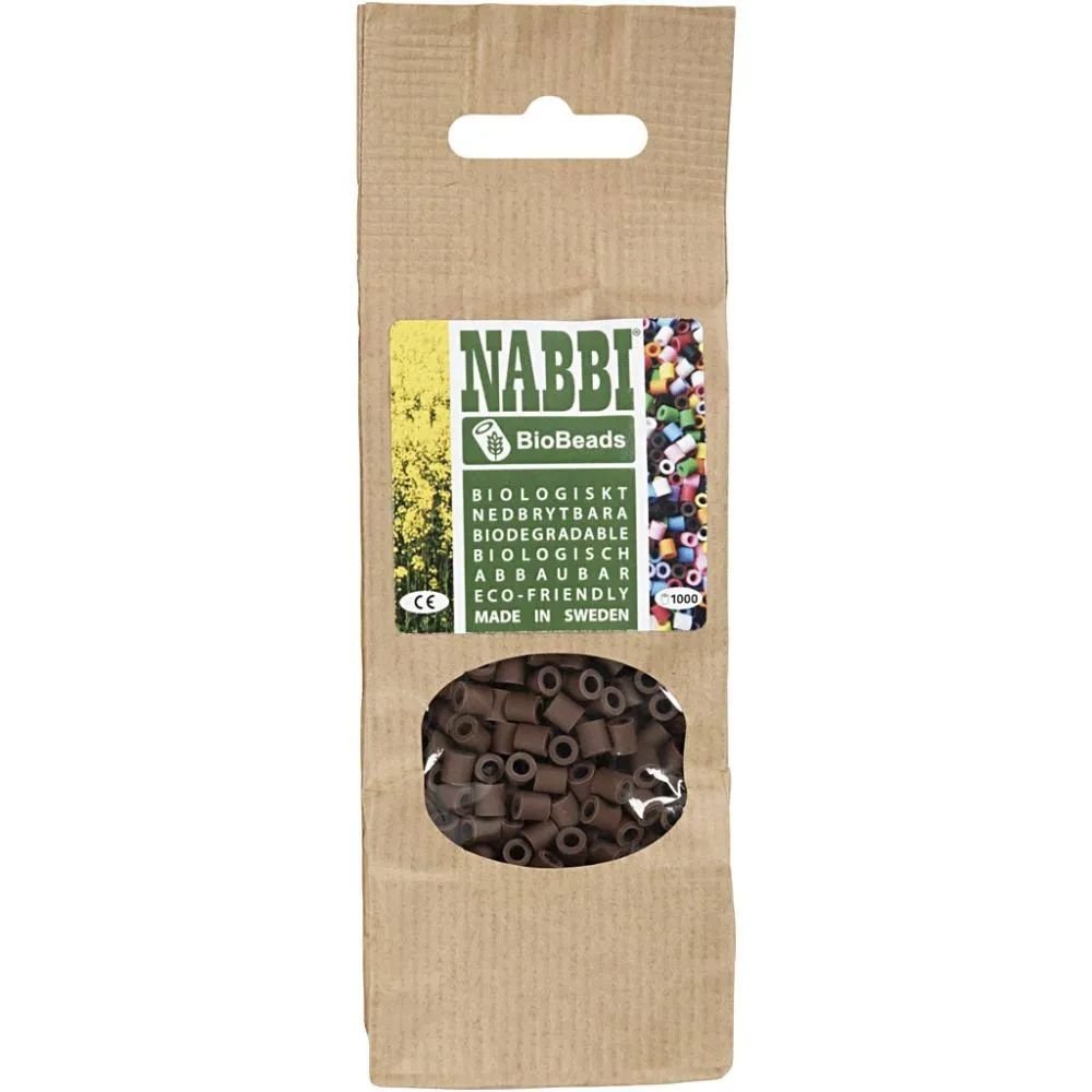 NABBI BioBeads - Brun - 1000 stk - Nabbi smelteperler, Perler & perleplader, Håndværk
