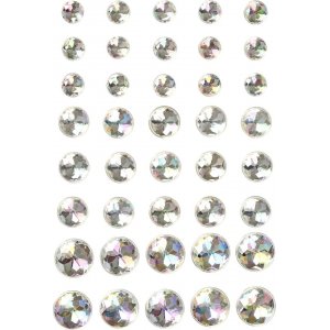 Halve perler - krystall - 40 stk