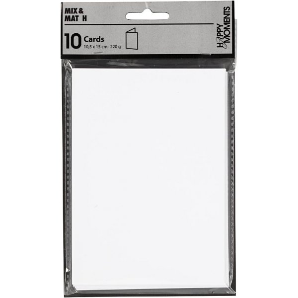 Kort - vit - 10,5 x 15 cm - 10 st Kort - vit - 10,5 x 15 cm - 10 st