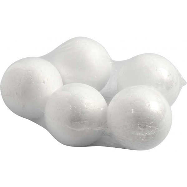 Kulor av frigolit - vit - Ø6 cm - 5 st Kulor av frigolit - vit - Ø6 cm - 5 st