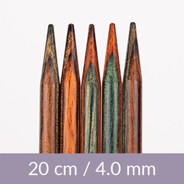 Dobbeltpinde - Birch - 20 cm 4,00 mm / 7,9 tommer US 6 - Strikkepinde, Strikkepinde, Strikning, Strikke, hækle, knytte og væve