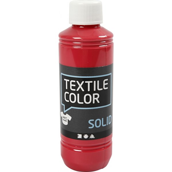 Textile Solid textilfärg - röd - täckande - 250 ml Textile Solid textilfärg - röd - täckande - 250 ml