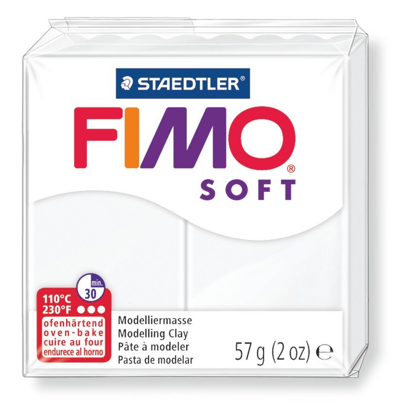 Modellervoks Fimo Soft 57 g - Hvid - Fimolera, Modellere, Hobbyartikler til børn, Hobbymateriale, Håndværk
