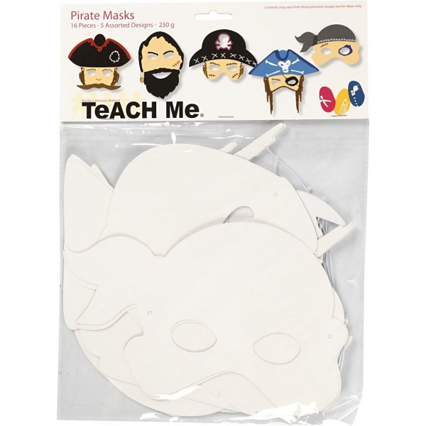 Piratmasker - vit - 16 st Piratmasker - vit - 16 st