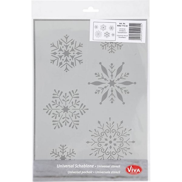 Stencil - snöflinga - A4 Stencil - snöflinga - A4