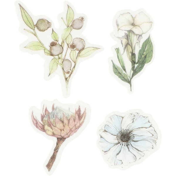 Washi stickers Blommor 25-60 mm 30 st