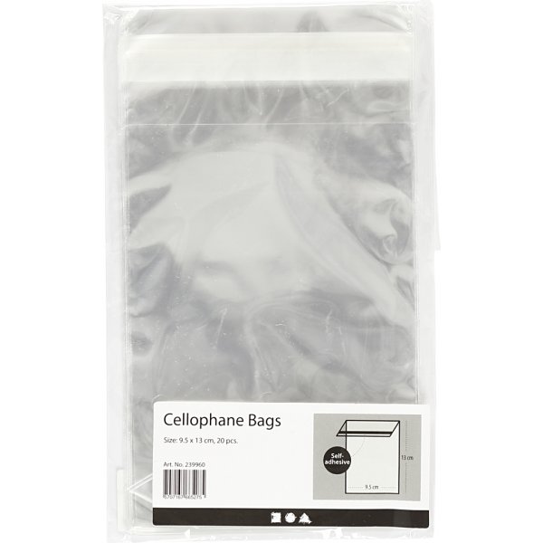 Cellofanpåsar - 9,7 x 12,9 cm - 20 st Cellofanpåsar - 9,7 x 12,9 cm - 20 st
