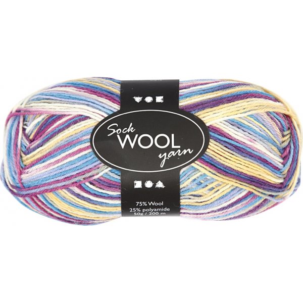 Strumpgarn - lila/rosa harmoni - 50 g Strumpgarn - lila/rosa harmoni - 50 g