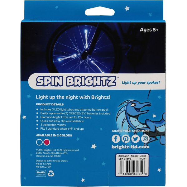 LED ekersbelysning cykel bl� 3-pack - batteridriven