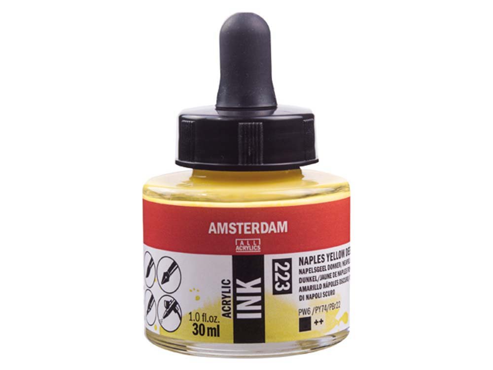 Akrylblekk Amsterdam 30 ml - Naples Yellow Deep - Tusj & blekk, Kunstnermalinger
